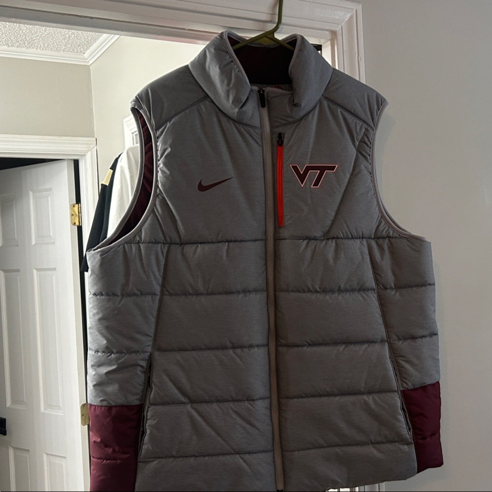Virginia Tech Nike Gray and Maroon Puffer Vest